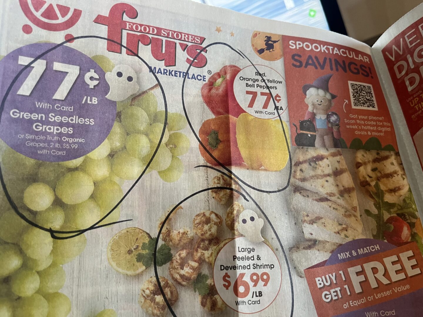 A newspaper with some fruit on it