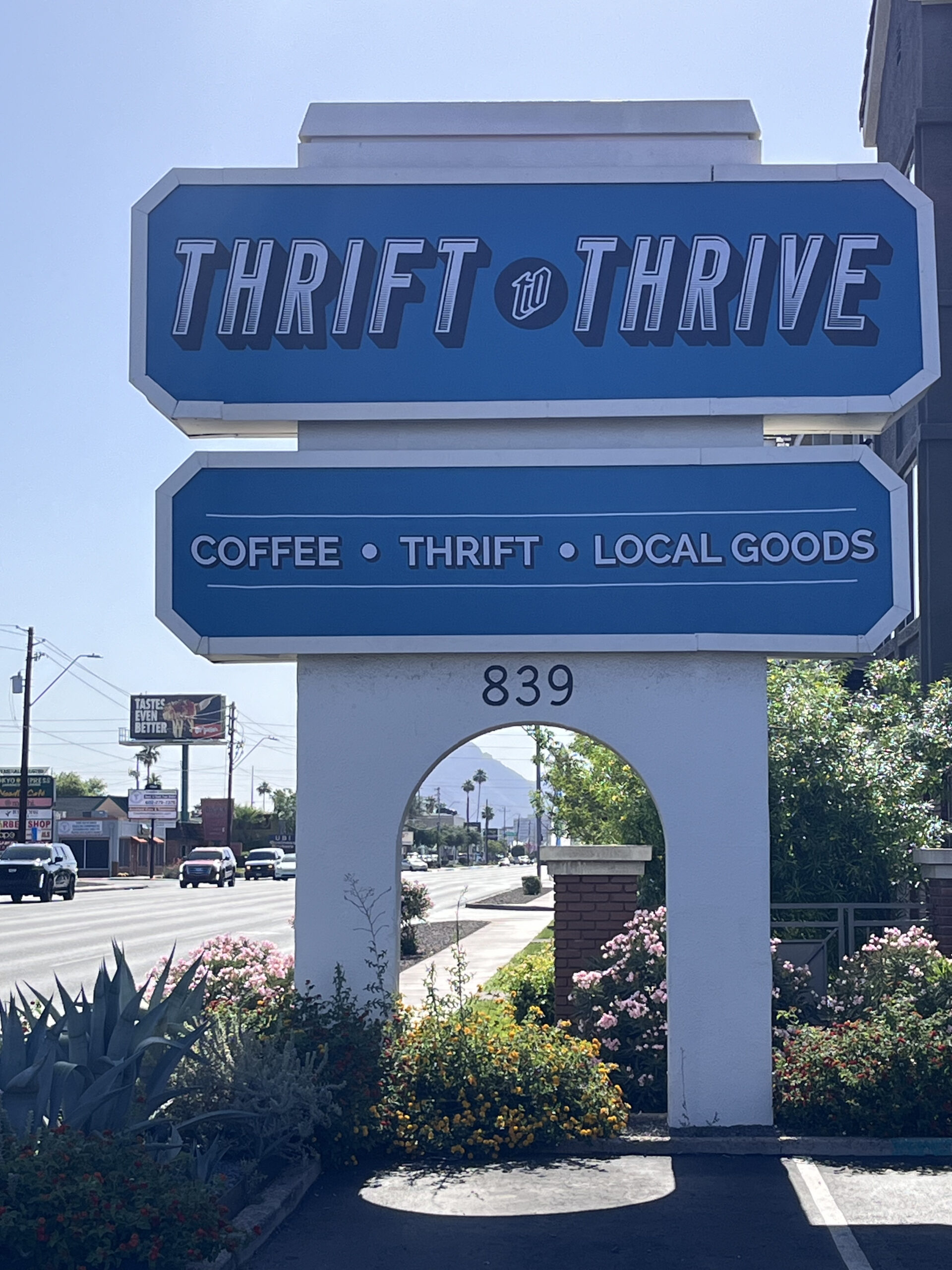 Thrift to thrive sign