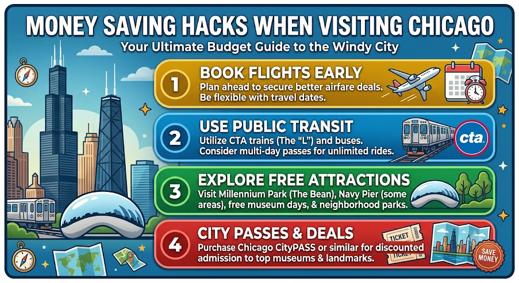 Money Savings Hacks when visiting Chicago
