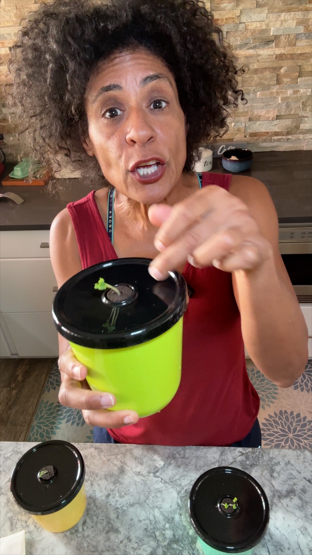 Daphne Munro Demonstrating Small-Scale Kratky Hydroponic Seedling Jars Indoors